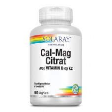 Solaray - Cal-Mag 1:1 Vitamin D & K2 150 Kapsler