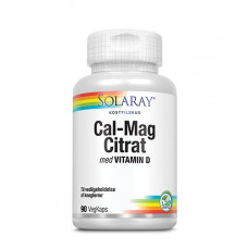 Solaray - Cal-Mag Citrat 1:1 med Vitamin D 90 Kapsler