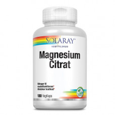 Solaray - Magnesium Citrat 400 Mg 180 Kapsler
