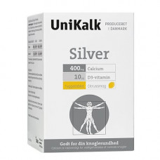 Unikalk - Silver - tyggetablet med ekstra D-vitamin og citrussmag