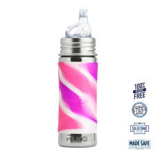 Pura® Kiki™ - Sutteflaske 6+ måneder fast flow sipper - pink/lilla swirl
