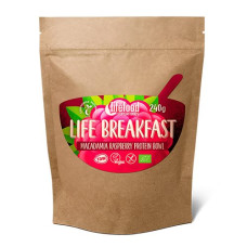 Lifefood Superfood - Økologisk Breakfast Protein blanding RAW med Macadamia & Hindbær 