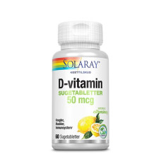 Solaray - D-vitamin Sugetabletter 50mcg